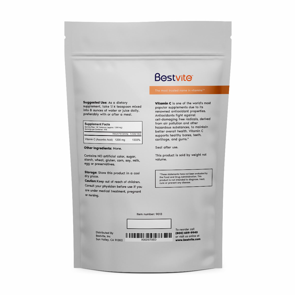 Vitamin C Powder 500g (1.1 lbs)