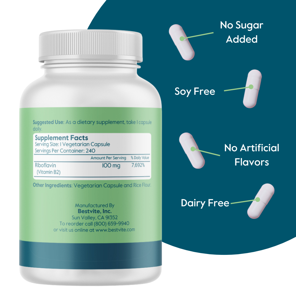 Vitamin B-2 (Riboflavin) 100mg
