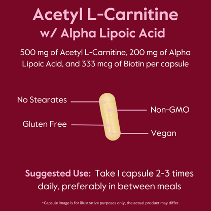 Acetyl L-Carnitine 500mg & Alpha Lipoic Acid 200mg