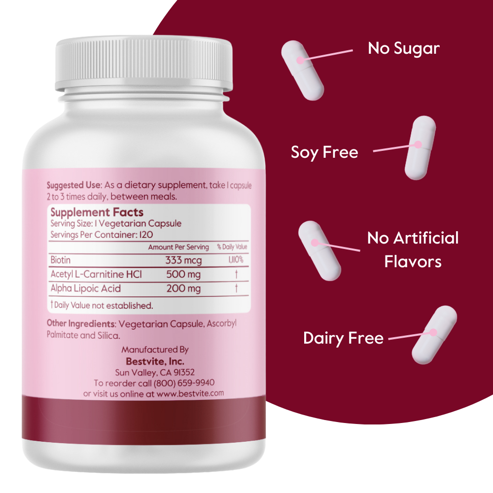 Acetyl L-Carnitine 500mg & Alpha Lipoic Acid 200mg