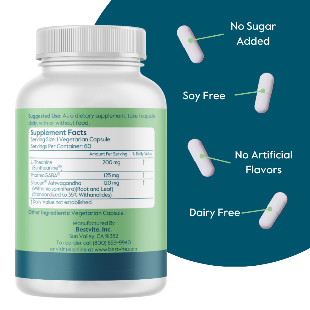 Calm AF (Advanced Formula) with Suntheanine®, PharmaGABA® and Shoden® Ashwagandha